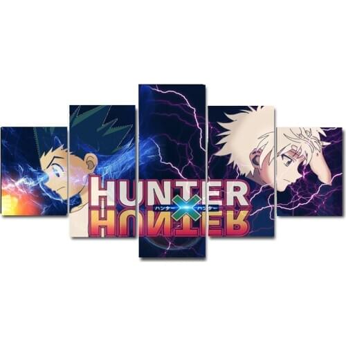 Original Hunter X Hunter Japanese Anime Wall Art Gon X Killua Colorful Canvas Poster,No Frame,5Pcs