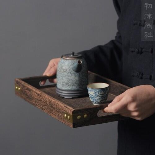 Of the Japanese tea cup dish system of paulownia wood pallet wooden pallets rectangle household bamboo tea tray