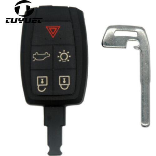 Replacement Smart Remote Key Shell for Volvo C30S40 (Year 2007-2013) with Emergency Key Blade