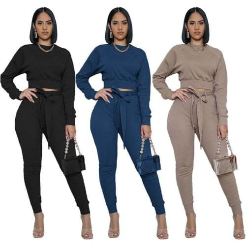 Women Tracksuit Cotton Solid Autumn Winter Two Pieces Sets Female Sweatshirts And Pants Sportswear 2020 Jogger Suits Clothing