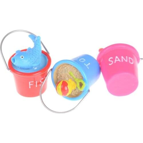 TOYZHIJIA Sand Beach Buckets Ornaments Dollhouse Miniature Model Toys Scene 1:12 Dollhouse Accessories Randomly 3 Styles