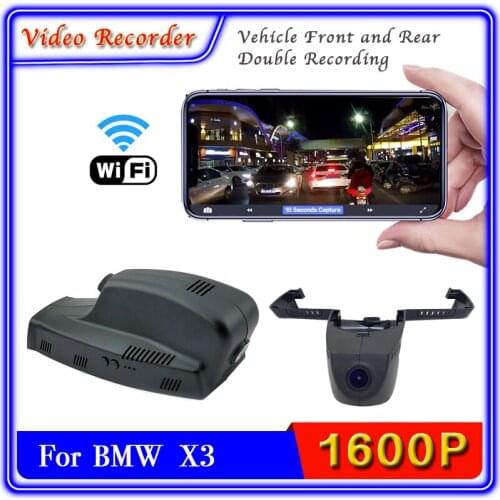 For BMW X3 E83 F25 G01 2003~2021 Car Driving Video Recorder DVR Front Rear Double Recording Dash Cam Camera Original Car Look