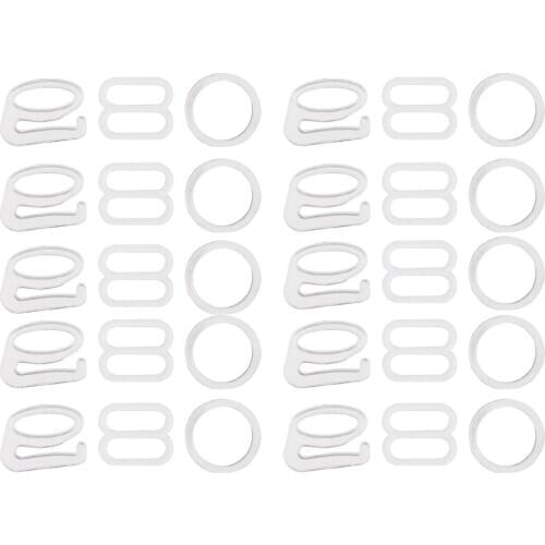 10 Sets Bra Nylon Bra Strap Adjuster Slider/Hooks/O Ring Lingerie Crafts for Garters Girdles Corsets Underwear Accessories