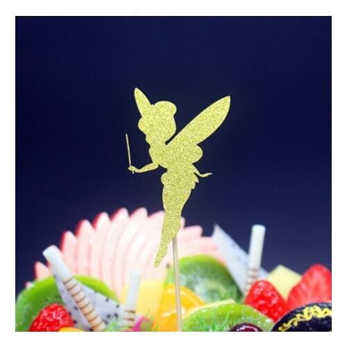 10pcs Lovely Angel Happy Birthday Cake Flag Topper Multi Colors For Wedding Birthday Party Cake Baking Decor