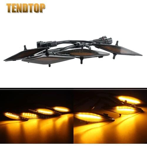 12V For 2014-2019 Toyota 4Runner TRD Pro Grille Car Front Grille LED Light Reminder Lamp Daytime Running Light Smoked Facelift