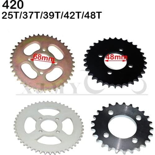 420 Chains 48MM25T/37T/39T/42T/48T Motorcycle Chain Sprockets Rear Back Sprocket Cog For Dirt Pit Bike Tricycle off-road vehicle