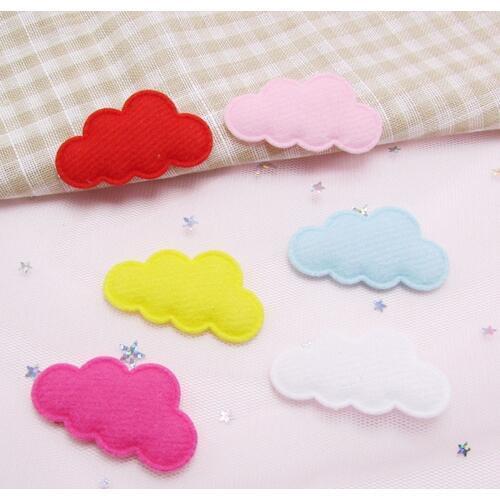 60pcs/lot 4.5*2.5cm Felt Cloud Padded Appliques Accessories Artificial Patches DIY Crafts Hair Clips Decoration