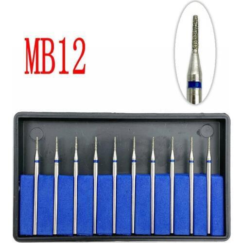 10pcs Diamond Nail Drill Milling Cutter Dental Grinding Polish Burs Nail Drill Polisher Dental Tools 2.35mm Shank