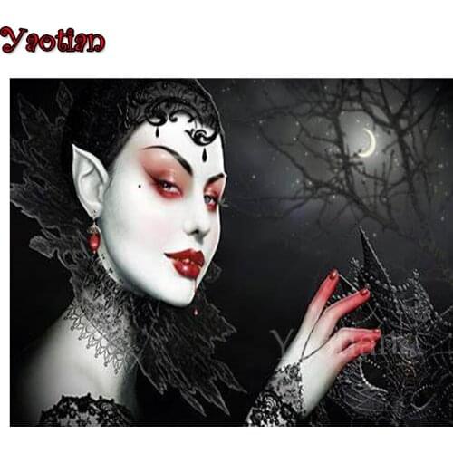 DIY Diamond Painting Vampire woman Halloween Diamond Embroidery 5d mosaic Diamond cross stitch home decoracion accessories