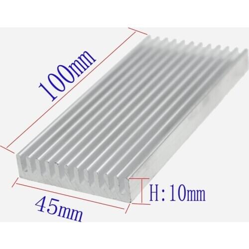 2 Pieces lot 100mm x 45mm x 10mm Aluminum Heatsink Radiator For Chip LED Computer Cooler