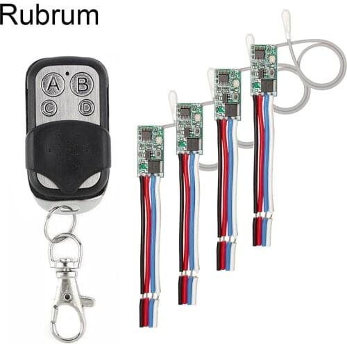 Rubrum Smart Home Wireless Remote Control Light Switch DC 12V 24V 1CH Led Light Switch 433Mhz RF Receiver Module Transmitter