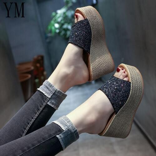 2020 Aillette Sandals Women Wedges Shoes Pumps High Heels Sandals Summer Flip Flop Chaussures Shoe Platform Sandalia Feminina