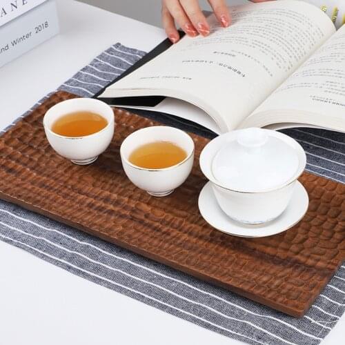 Wooden Black Walnut Tortoise Shell Tray Wooden Dry Bubble Tray Square Coaster Fruit Tray Japanese Style Tray