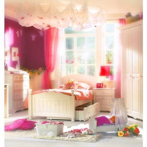 Bedroom for Girl Flowers Photography Backdrops Photo Props Studio Background 5x7ft