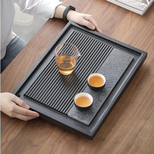 Chinese Wooden Tea Tray Handmade Decorative Food Serving Vintage Ceremony Accessories Tea Tray WF