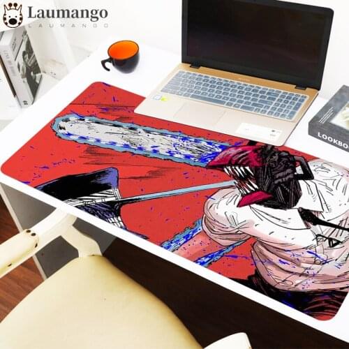 Computer Anime Mouse Pad Man Chainsaw Keyboard Gaming Accessories Rubber Mat Pad Table Laptop Gamer Desk Pc Gamer Big Mausepad