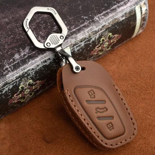Leather Car Key Cover for Roewe RX5 I5 I6 Rx3 Rx8 Ei5 FOR MG New Ring Key Case for Car Protect Accessories