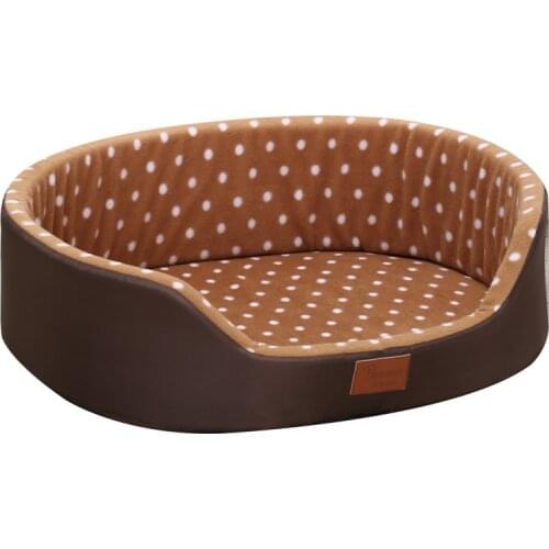 Dog Bed Warm Dot Pattern Top Quality Dog House Sofa Kennel Soft Fleece Pet Dog Cat Mats for Cats Small Dogs