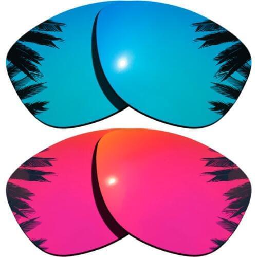 Ice Blue+Midnight Sun Mirrored Coating) 2-Pairs Polarized Replacement Lenses for Frogskins Frame 100% UVA & UVB Protection