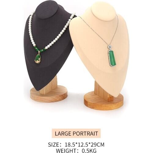 Hot sale Female Portrait Model Solid Wood Pearl Necklace Display Jewelry Stand For Earring Pendent Bracelet Holder Jewellery