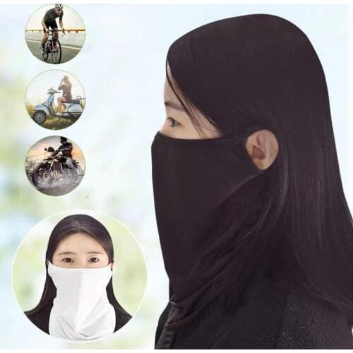 Cycling Bandana Mesh Face Cover Half Mask Hang-Ear Ice Silk Neck Gaiter Cool Tube Scarf Sport Running Hiking Hunting Men Women
