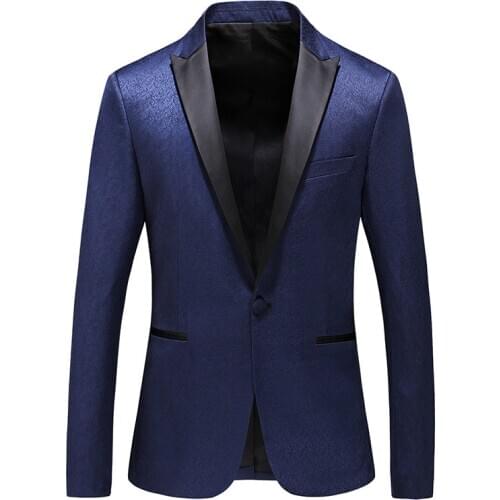 Men Texudo Jacket Banquet Business Party Prom Shawl Lapel Casual Blazer Slim Single Breasted Nightclub Ball Singer Host Dancer