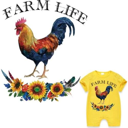 American Farm Life Iron On Patch Transfer Paper Hoodie Tops Diy Heat Press Hot Tear Punk Patch Provide Custom