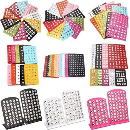 New High Quality Snap Jewelry Display Board Fit 12mm and 18mm Snap Buttons Jewelry Black Flannel PVC Snap Display Holder