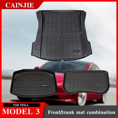 New Model 3 Car Front Trunk Mat For Tesla Model 3 2021 Accessories TPE Upper Trunk Mat Waterproof Lower Trunk Mat