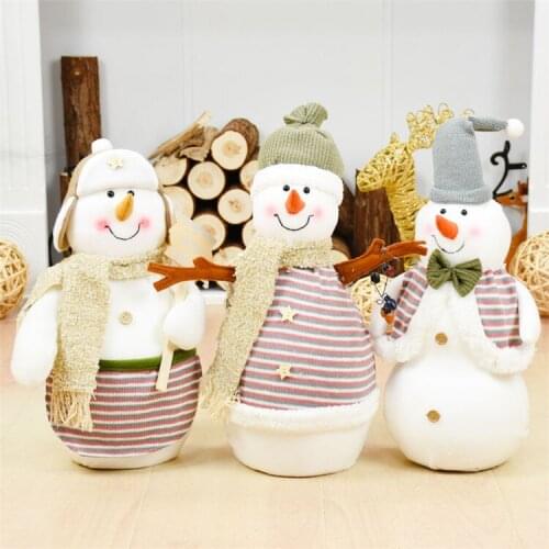 2022 New Christmas Tree Decoration Santa Claus Snowman Figurine Toys Home Decoration Snowman Ornaments Plush Toys New Year Gifts