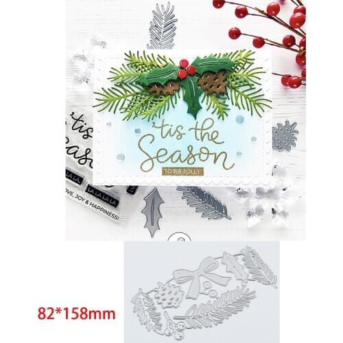 New Dies For 2020 Christmas leaves Metal Cutting Dies Embossing Scrapbooking Stencil Craft Cut Dies For DIY Card Handmade
