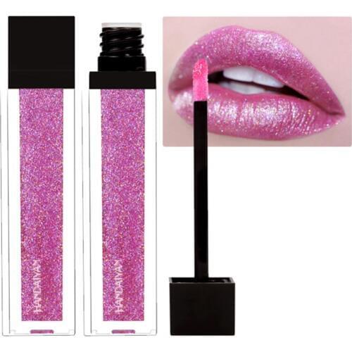 HANDAIYAN Sexy Diamond Glitter Metallic Liquid Lipstick Makeup Matte Shimmer Lip Gloss Long Lasting Pigment #256035