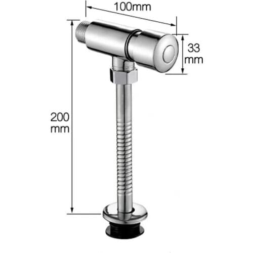 Durable Toilet Flushing Flaush Valve Zinc Alloy Toilet Water Tank Valve Bathroom Toilet Valve Hotel Hand Pressing Flushing Tool