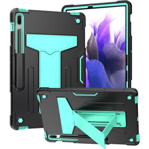 Shockproof Silicone Tablet Case Funda For Samsung Galaxy Tab S7 FE S7FE 12.4" 2021 SM-T730 T735 T736B Hard PC Stand Cover Coque