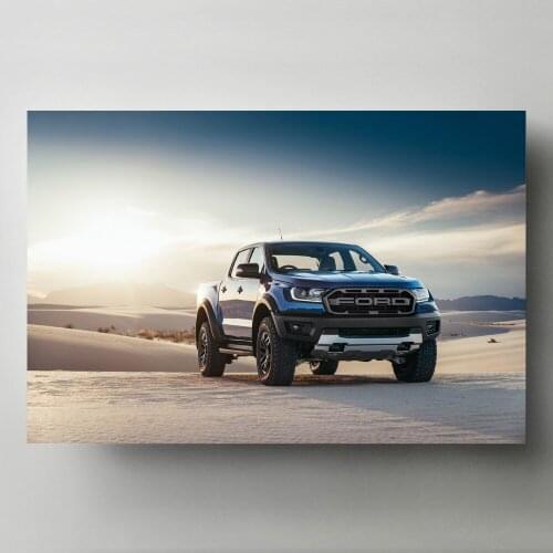 Modern Wall Art Canvas Painting Vehicle Fords Ranger Raptor Pickup Blue Car Picture Print Posters for Living Room Decor