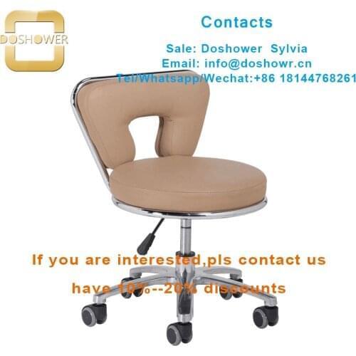 Nail tech sitting chair with master stool for pedicure chair saddle stool