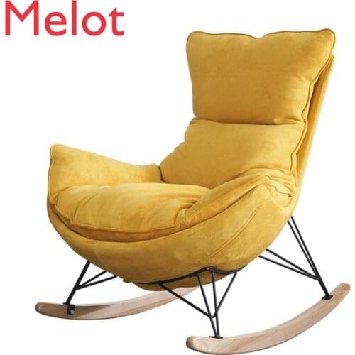 Light Luxury Rocking Chair Recliner Adult Home Use Backrest Chair Lazy Recliner Single-Seat Sofa Chair Balcony Casual Rocking