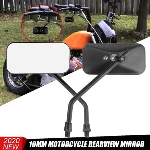 Universal Motorcycle Rearview Side Mirror 10mm Square Black Chrome Motorbike Scooters Rear Side Mirror Motorcycle Accessories