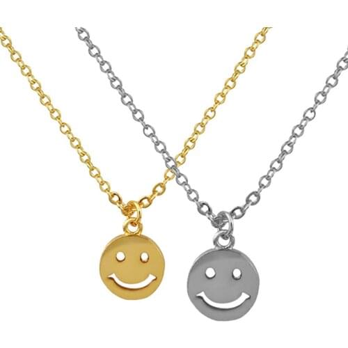 TUNGSTE Pendant Necklace With Smiley Face Silver Gold High Quality Trendy Punk Chain Necklace Pendant 2021 New Jewelry