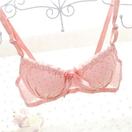Japanese cute pink bra and sexy V-gather small chest girls underwear thick section 829 # free shipping