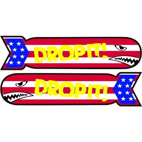 Funny Shark Waterproof Vinyl Decal Stickers for Rowing Fishing Boat Kayak Canoe