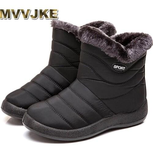 MVVJKEWinter Boots Women Shoes 2021 New Waterproof Snow Boots Winter Shoes Woman Casual Lightweight Warm Plush Fur Ankle Boots