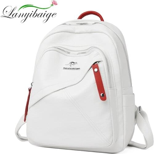 2021Women Backpack High Quality Leather Backpacks Ladies School Back Pack for Teenage Girl Large Capacity Travel Bagpack