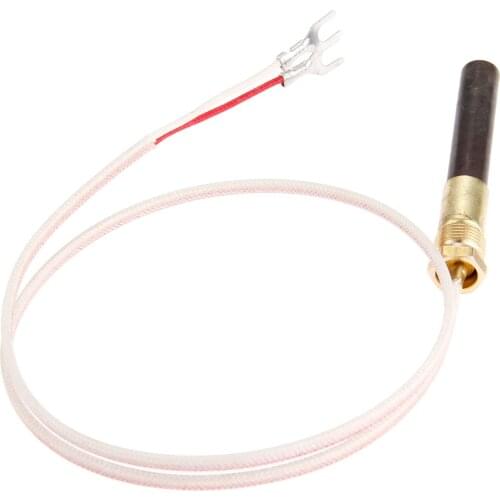 1kit 24Inch/609mm Universal Thermopile Fireplace Part Millivolt Resistance Temperature Spiral Two-pole Plug-in Type 700 mv