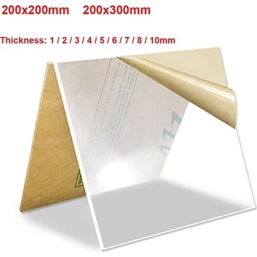 1pcs Transparent Acrylic Board Clear PMMA Plexiglass Plate Plastic Plexi Glass Panel 1-10mm Thickness 200*200mm 200*300mm