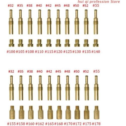 20 Pcs Carburetor Main Jet Kit with Slow/Pilot Jet Set Replacement for GY6 CVK