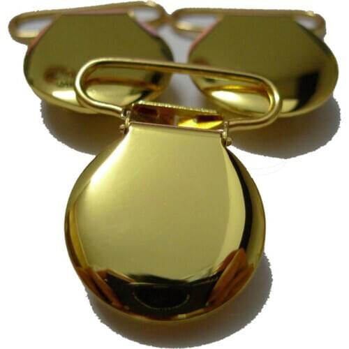 25pcs Gold Color Round Suspender Clips Rack Plating