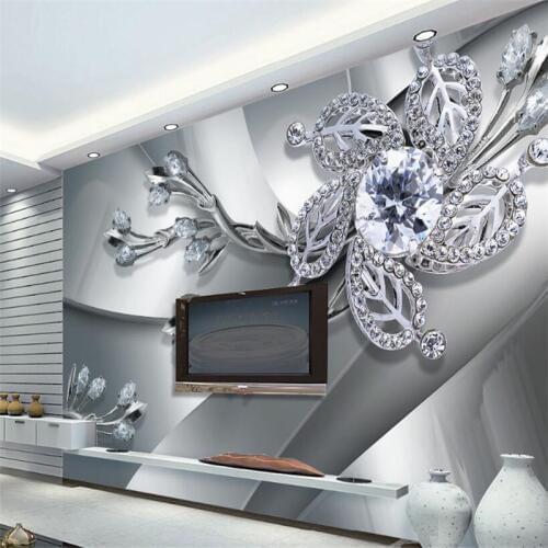 Beibehang 3D wallpaper cool metal texture jewelry TV background wall guest 3D hall bedroom mural wallpaper for walls 3 d photo