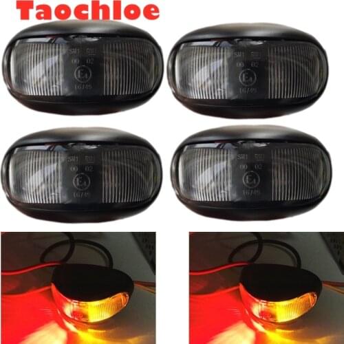 4pcs ADR red amber Lorry Truck Trailer LED Side Marker lamp Clearance light 10-30V 12v 24v external lights E4 sm1 rm1