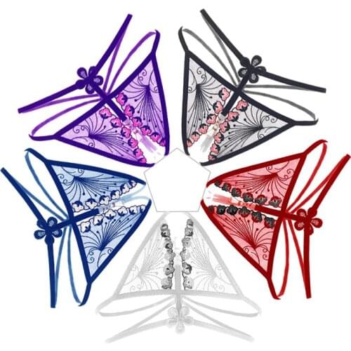 5PCS Sexy Lace Lingerie Women Temptation Low-waist Panties Thongs and G Strings Intimates Mesh Transparent Female Underwear
